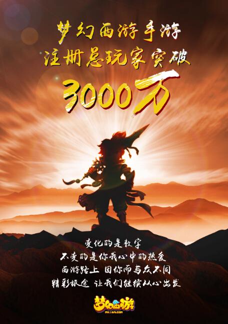 巅峰人气！《梦幻西游手游》新增注册用户突破3000万